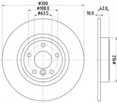 PRO JAGUAR Гальмівний диск задн. XE 2.0 15-, XF II 2.0 15-, XF SPORTBRAKE 2.0 D 17- Jaguar XE, XF HELLA 8DD 355 132-391