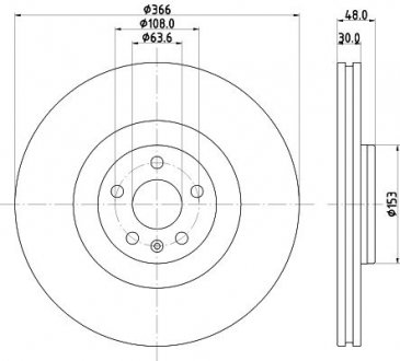 PRO HIGH CARBON VOLVO Диск гальм. передн. XC60 17-, XC90 15- Volvo XC90, XC60 HELLA 8DD 355 132-411