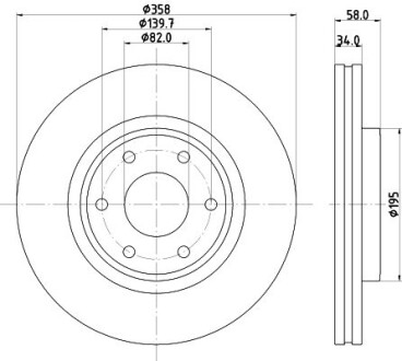 PRO NISSAN ДИСК ГАЛЬМIВНИЙ ПЕРЕДНIЙ PATROL 5.6 10- Nissan Patrol HELLA 8DD 355 132-441