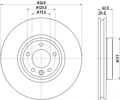 PRO HIGH CARBON LAND ROVER Тормозной диск передний. DISCOVERY V, RANGE ROVER IV Land Rover Discovery, Range Rover HELLA 8DD 355 132-551