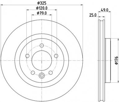 PRO LAND ROVER Тормозной диск задний. DISCOVERY V, RANGE ROVER IV, RANGE ROVER SPORT II HELLA 8DD 355 132-571