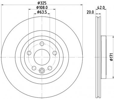 PRO HIGH CARBON LAND ROVER Тормозной диск задний. DISCOVERY SPORT, RANGE ROVER VELAR, JAGUAR HELLA 8DD 355 132-601