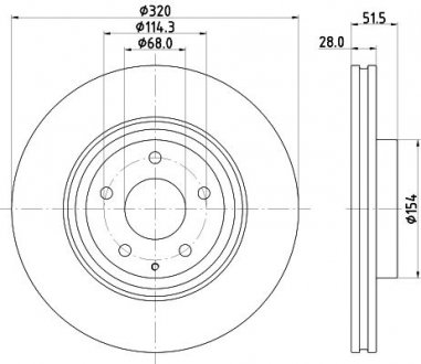 Диск гальмівний Mazda CX-5, 6 HELLA 8DD355132691