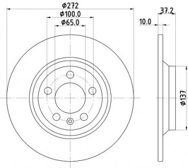 PRO VW Диск тормозной задний POLO 1.5 18-, 2.0 17-, AUDI HELLA 8DD 355 132-701