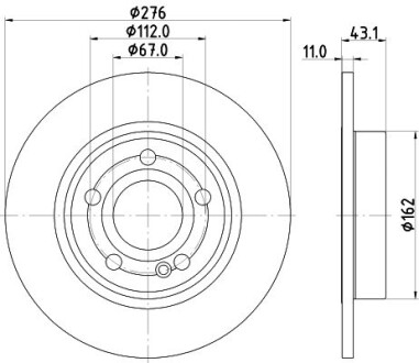 PRO DB Гальмівний диск задн. W177 18- Mercedes W177, W247, CLA-Class HELLA 8DD 355 133-061