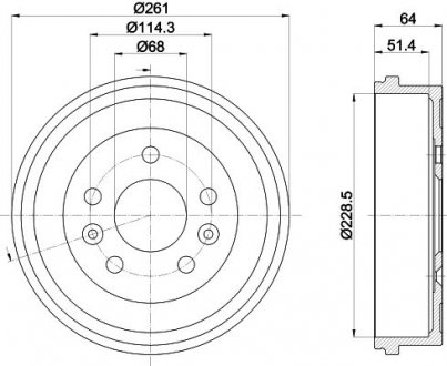 Барабан гальмівний HELLA 8DT 355 303-151