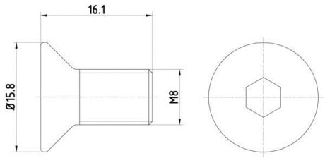 Винт, тормозной диск Mazda 323, 626, 929, 6, Mercedes M-Class, Mazda CX-7, 2, CX-9, Ford Fiesta HELLA 8DZ355209061