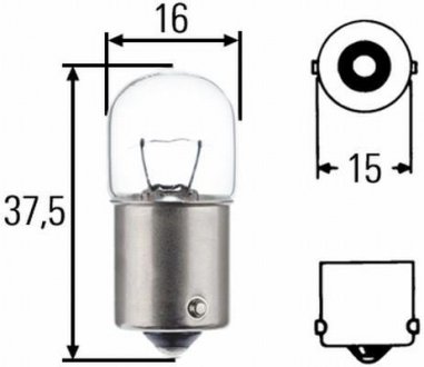 R5W 12V5W Автомобільна лампа (2 шт.) HELLA 8GA 002 071-123