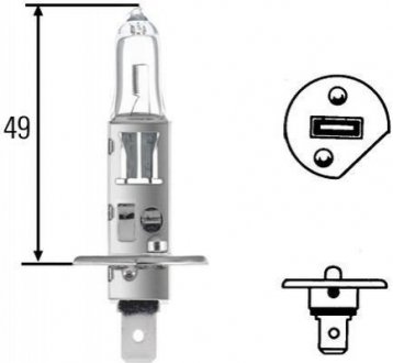 Лампа 12V H1 55W P14.5s LONG LIFE HELLA 8GH 002 089-351