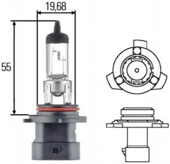 Лампа розжарювання, HB4A 12V 51W P 22d HELLA 8GH005636-201