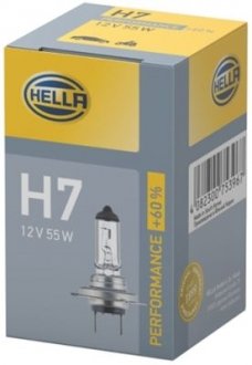 ЛАМПА РАЗЖАРЕНИЯ, H7 12V 55W PX26d, +60% HELLA 8GH223498231