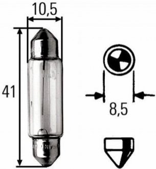 C18W SV 8.5 24V, K (18W) Автомобильная лампа HELLA 8GM 002 091-241