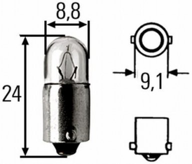 H 12V 3W ЛАМПА РАЗЖАРЕНИЯ STANDARD HELLA 8GP 002 068-131