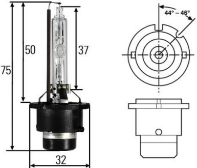 D4S 42V 35W ЛАМПА РАЗЖАРЕНИЯ XENON STANDARD HELLA 8GS 007 949-311