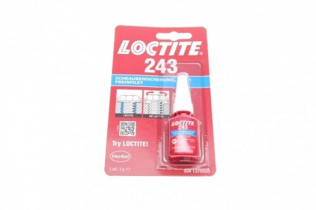 LOCTITE 243 BC 5ML фиксатор резьбы (синий) (средней прочности), макс. диаметр резьбы М36 Henkel 1370555