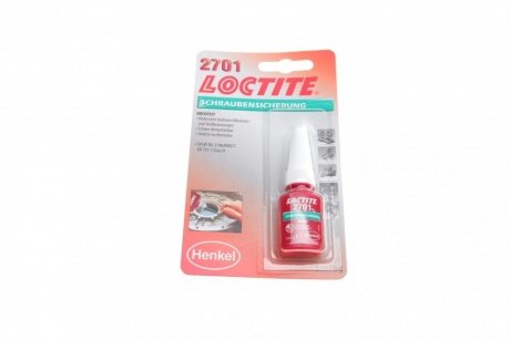 LOCTITE 2701 5ML DE фиксатор резьбы (зеленый) (высокой фиксации) (не для ативн. металов) Henkel 195911