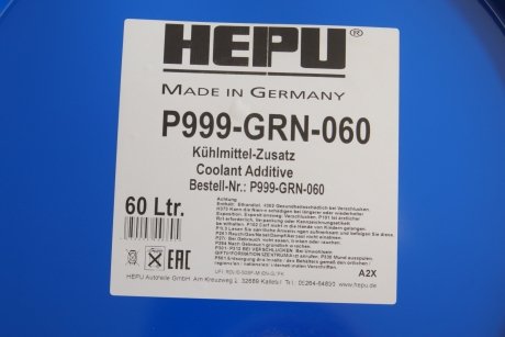 Антифриз (зелений) G11 (60L) (1:1= -38°) Renault Captur, Clio, Espace, Fluence, Grand Scenic, Kadjar, Kangoo, Koleos, Laguna, Latitude, Master HEPU p999-GRN-060