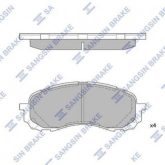 Комплект тормозных колодок из 4 шт. дисков Hi-Q (SANGSIN) sb sp1629