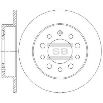 Тормозной диск задний Hi-Q (SANGSIN) sd1083