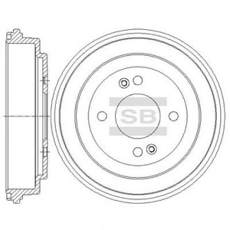 Тормозной барабан Hyundai I20, I10, KIA Rio, Hyundai Accent Hi-Q (SANGSIN) sd1094