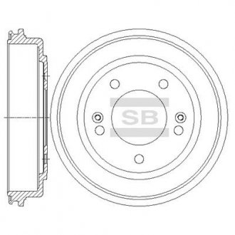 Тормозной барабан KIA Soul, Hyundai Elantra, KIA Cerato Hi-Q (SANGSIN) sd1097