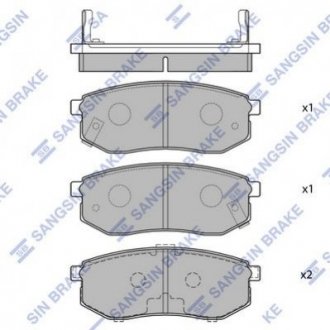 Кт. Тормозные колодки Mitsubishi Galant, Pajero, Hyundai Galloper Hi-Q (SANGSIN) sp1054-r