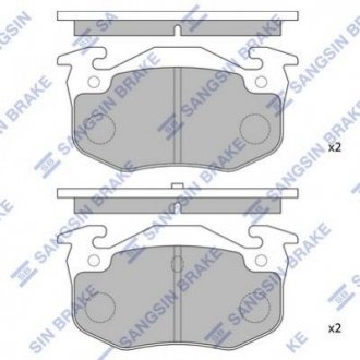 Купить Комплект тормозных колодок из 4 шт. дисков Renault 19, Clio, Peugeot 306, Renault Megane, Citroen Xsara, Peugeot 206 Hi-Q (SANGSIN) sp1242 (фото1) подбор по VIN коду, цена 524 грн.