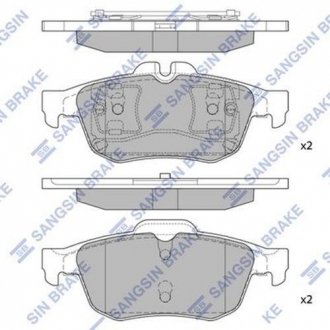 Комплект гальмівних колодок з 4 шт. дисків Renault Latitude, Laguna, Espace, Megane Hi-Q (SANGSIN) sp1396