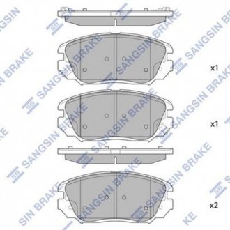 Купити Гальмівні колодки дискові кт. SAAB 9-5, Opel Insignia, Chevrolet Malibu Hi-Q (SANGSIN) sp1402 (фото1) підбір по VIN коду, ціна 1141 грн.