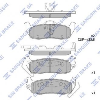 Колодки тормозные дисковые задние Jeep Grand Cherokee Hi-Q (SANGSIN) sp1512