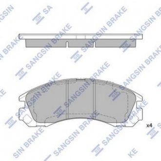 Купити Гальмівні колодки дискові кт. Mitsubishi Outlander, Pajero, Lancer, ASX Hi-Q (SANGSIN) sp1523 (фото1) підбір по VIN коду, ціна 1100 грн.