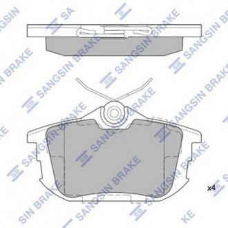 Комплект тормозных колодок из 4 шт. дисков Hi-Q (SANGSIN) sp1531