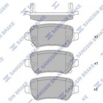 Купить Колодки тормозные дисковые Hyundai IX20, Opel Meriva, Astra, Zafira, Corsa, Combo, KIA Ceed, Lada Kalina, KIA Pro Ceed Hi-Q (SANGSIN) sp1536 (фото1) подбор по VIN коду, цена 729 грн.