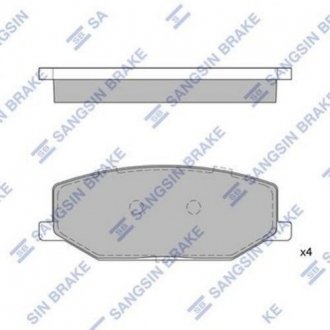 Купить Комплект тормозных колодок из 4 шт. дисков Suzuki Jimny Hi-Q (SANGSIN) sp1540 (фото1) подбор по VIN коду, цена 546 грн.