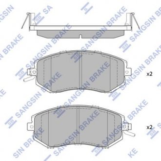 Купить Колодки тормозные дисковые передние Subaru Impreza, Forester, Legacy, Outback, XV Hi-Q (SANGSIN) sp1553 (фото1) подбор по VIN коду, цена 945 грн.