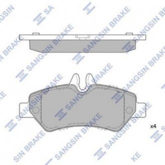 Комплект тормозных колодок из 4 шт. дисков Hi-Q (SANGSIN) sp1562