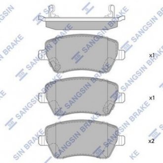 Гальмівні колодки дискові кт. Hi-Q (SANGSIN) sp1564