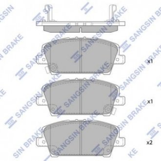 Комплект тормозных колодок из 4 шт. дисков Honda Jazz, Civic, CR-Z Hi-Q (SANGSIN) sp1569