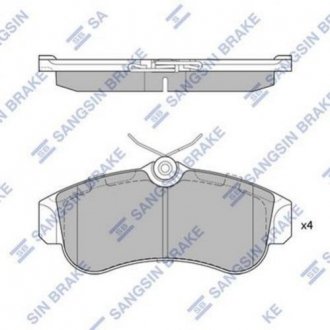 Комплект тормозных колодок из 4 шт. дисков Nissan Primera, Almera Hi-Q (SANGSIN) sp1581