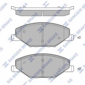 Комплект тормозных колодок. Audi A1, Skoda Fabia, Volkswagen Polo, Skoda Roomster, Seat Ibiza, Skoda Rapid Hi-Q (SANGSIN) sp1595