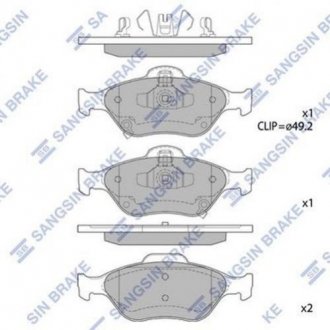 Комплект тормозных колодок из 4 шт. дисков Toyota Yaris, Verso Hi-Q (SANGSIN) sp1631