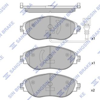 Колодка гальм. диск. SKODA OCTAVIA (5E3) 12-(D1633) передн. (SANGSIN) Hi-Q (SANGSIN) sp1698