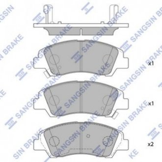 Купить Колодки тормозные дисковые Hyundai I10 Hi-Q (SANGSIN) sp1719 (фото1) подбор по VIN коду, цена 726 грн.