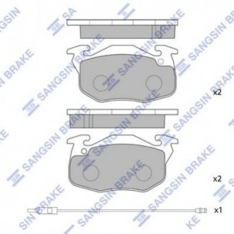 Купить Комплект тормозных колодок из 4 шт. дисков Renault 19, 21, Espace, Clio, Peugeot 405 Hi-Q (SANGSIN) sp2003 (фото1) подбор по VIN коду, цена 504 грн.