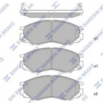 Комплект тормозных колодок из 4 шт. дисков Mitsubishi L200, Ford Fiesta Hi-Q (SANGSIN) sp2011