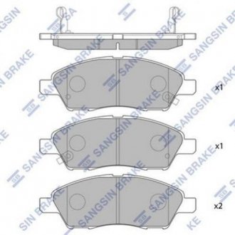 Комплект тормозных колодок. Nissan Tiida Hi-Q (SANGSIN) sp2084