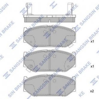 Комплект тормозных колодок. Nissan Primera, Maxima Hi-Q (SANGSIN) sp2086