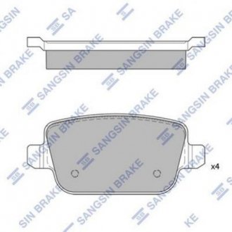 Купити Гальмівні колодки дискові кт. Hi-Q (SANGSIN) sp2101-r (фото1) підбір по VIN коду, ціна 616 грн.