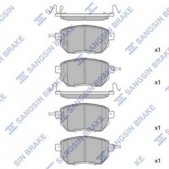 Комплект тормозных колодок из 4 шт. дисков Nissan Murano, Infiniti FX Hi-Q (SANGSIN) sp2107