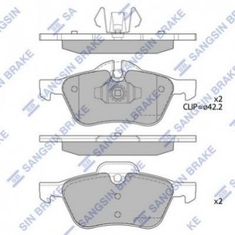 Колодки гальмівні дискові Hi-Q (SANGSIN) sp2243